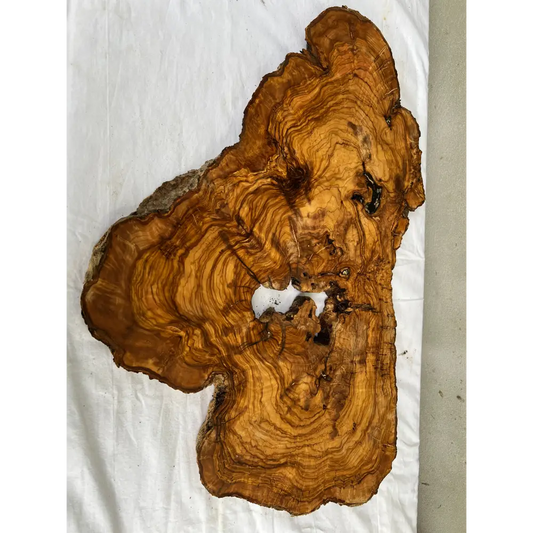 Rare Olive Wood Slab 40x64cm - Live Edge for Epoxy Resin Table & Wall Art - Super Dry Luthier Wood - Sustainable Luxury Unique Grain.