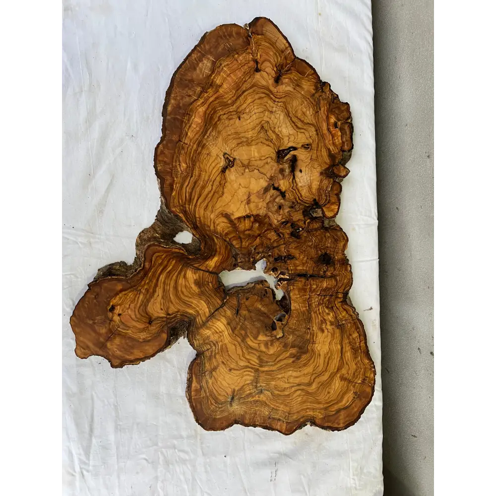 Rare Olive Wood Slab 42x65cm | Live Edge for Epoxy Resin & Wall Art | Unique Grain Sustainable Luxury | Super Dry DIY Craft Wood.