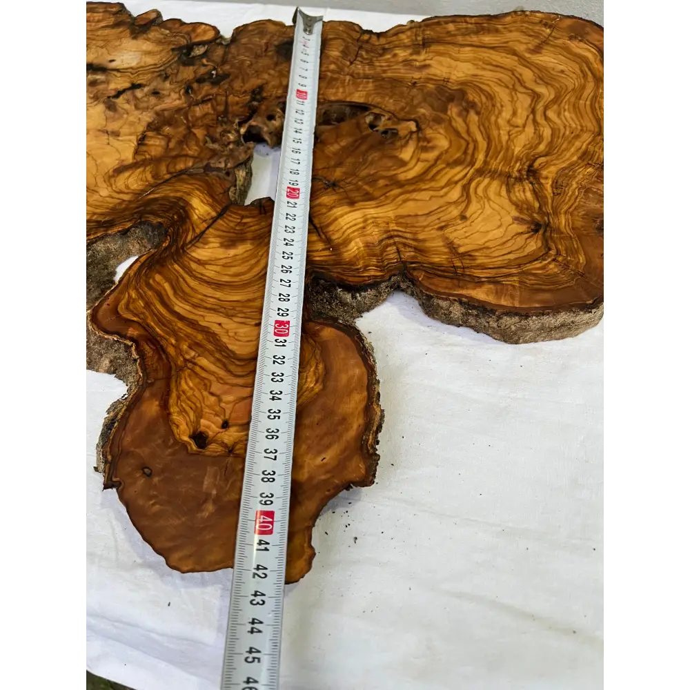 Rare Olive Wood Slab 42x65cm | Live Edge for Epoxy Resin & Wall Art | Unique Grain Sustainable Luxury | Super Dry DIY Craft Wood.