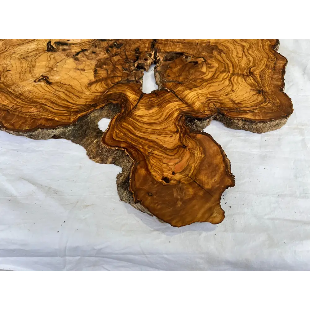 Rare Olive Wood Slab 42x65cm | Live Edge for Epoxy Resin & Wall Art | Unique Grain Sustainable Luxury | Super Dry DIY Craft Wood.