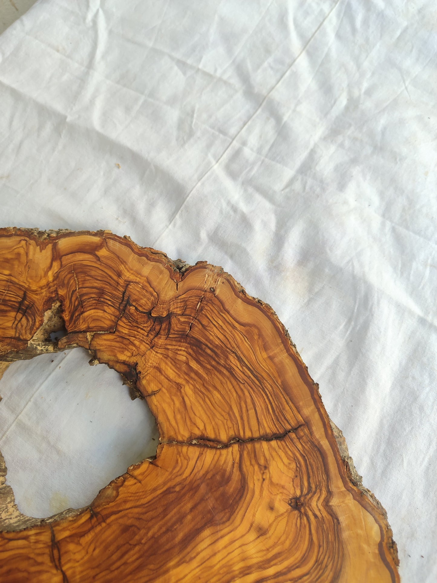 Rare Olive Wood Slab – Live Edge Unique Grain Sustainable Luxury – 27x38x2.5 cm - Olive Generic