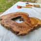 Rare Olive Wood Slab – Live Edge Unique Grain Sustainable Luxury – 27x40x3 cm - Olive Generic