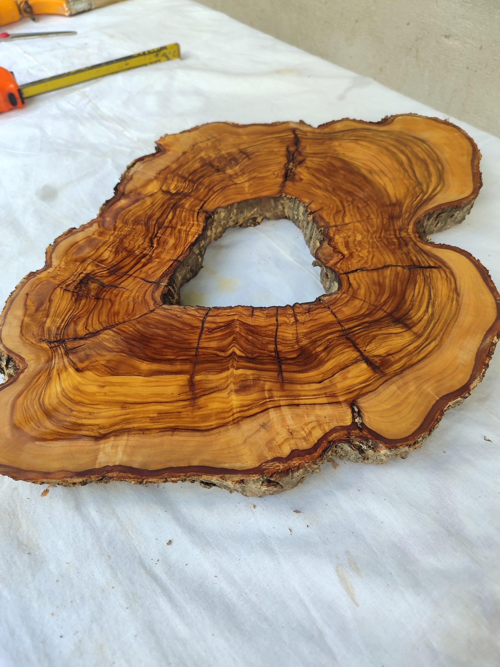 Rare Olive Wood Slab – Live Edge Unique Grain Sustainable Luxury for Epoxy Coffee Table & Guitar - Olive Generic