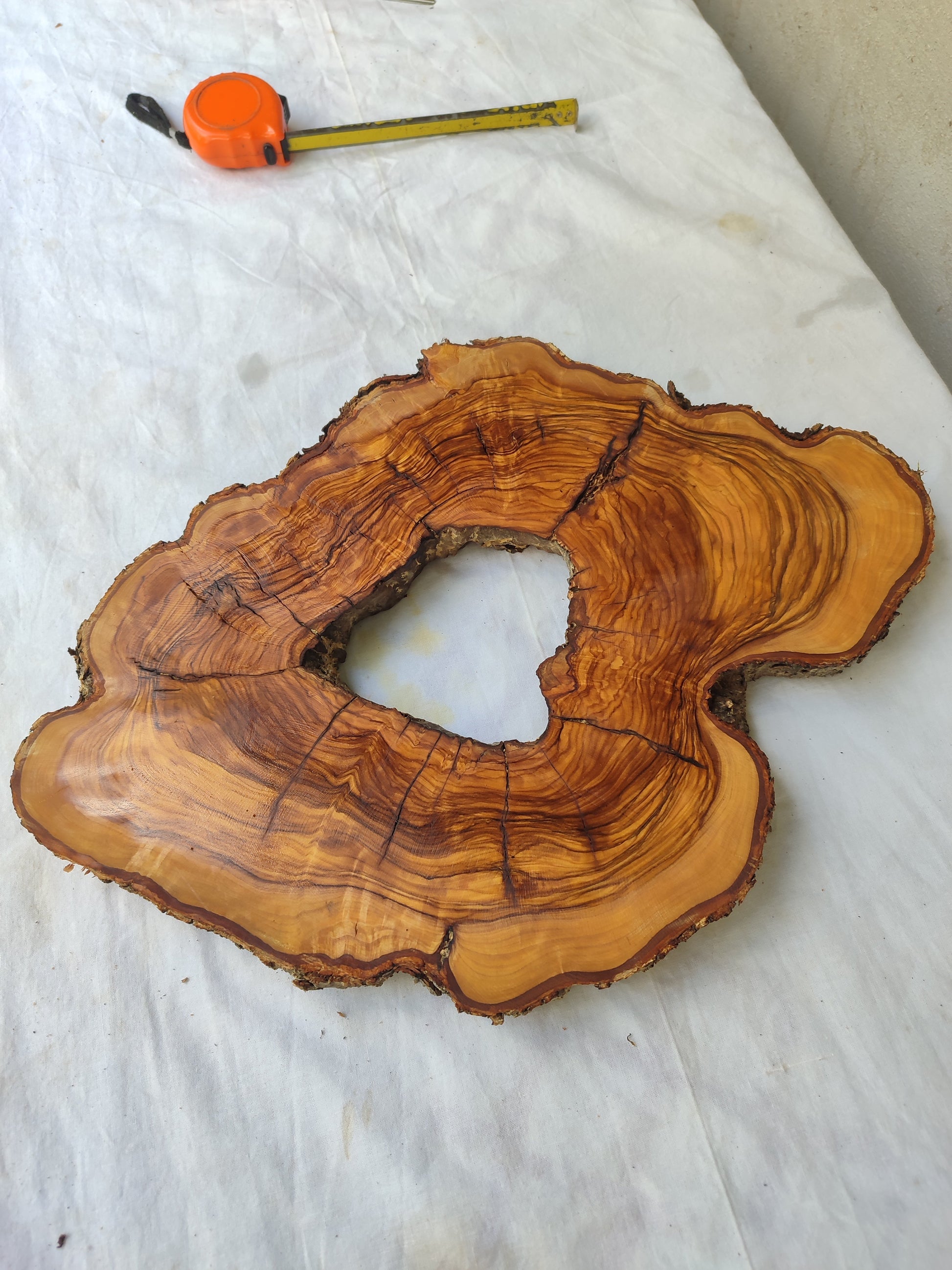 Rare Olive Wood Slab – Live Edge Unique Grain Sustainable Luxury for Epoxy Coffee Table & Guitar - Olive Generic